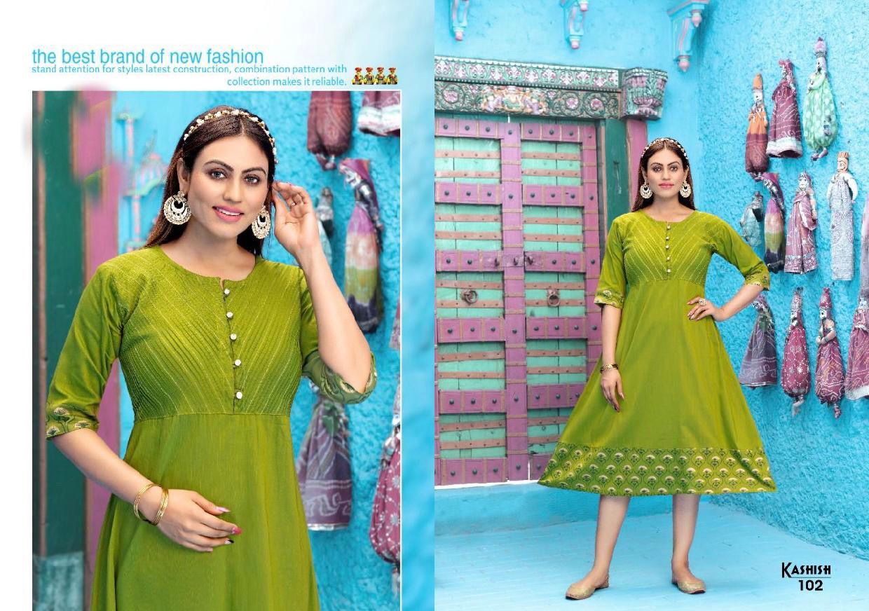 Kashish 101 Latest Regular Wear Rayon Slub Designer Kurti Collection